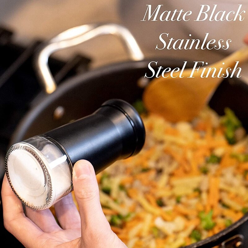 Koreničky s nastaviteľnými otvormi na nalievanie, elegantný dávkovač soli a korenia z nehrdzavejúcej ocele, ideálny na morskú soľ, 4 ks