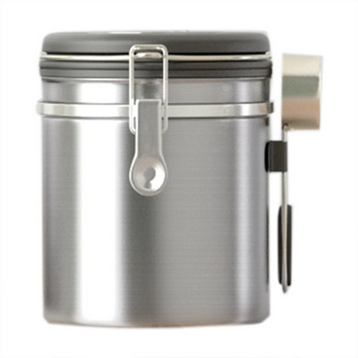 Utesnená plechovka na kávu s výfukovým ventilom, utesnená plechovka na čaj z nehrdzavejúcej ocele, nádoba na kávu s príchuťou kávy pre kávovú súpravu