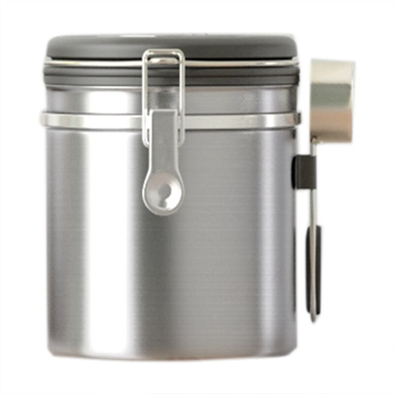 Utesnená plechovka na kávu s výfukovým ventilom, utesnená plechovka na čaj z nehrdzavejúcej ocele, nádoba na kávu s príchuťou kávy pre kávovú súpravu
