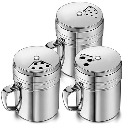 NHBR 3-dielna fľaša na korenie s rukoväťou, nerezová trepačka na korenie, kovová všestranná trepačka na korenie s otočným krytom