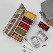 Nerezová koreniaca krabička na korenie pre reštauráciu s vekom, úložný box pre domácnosť