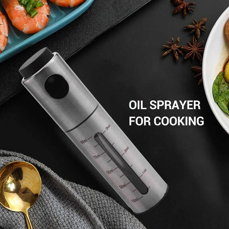 Rozprašovač oleja na varenie, dávkovač oleja z nehrdzavejúcej ocele do fritézy, kuchynské náčinie, fľaša s olejom na šalát, grilovanie, pečenie atď.