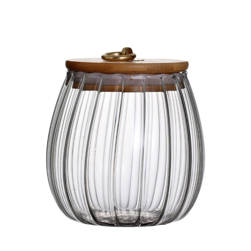Priehľadná sklenená koreniaca nádoba s viečkom, nádoba na čaj, úložná skrinka na soľ a korenie, cukornička, kuchynské doplnky