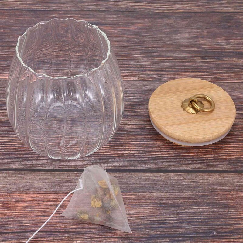 Priehľadná sklenená koreniaca nádoba s viečkom, nádoba na čaj, úložná skrinka na soľ a korenie, cukornička, kuchynské doplnky