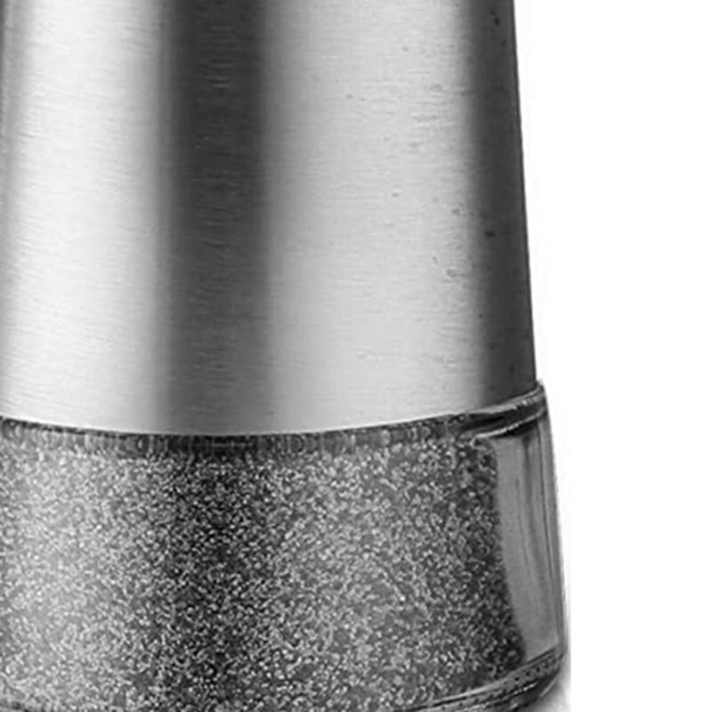 Soľnička a korenička - Dávkovač korenia s nastaviteľnými otvormi - Nerezová oceľ a sklo - Sada 2 fliaš