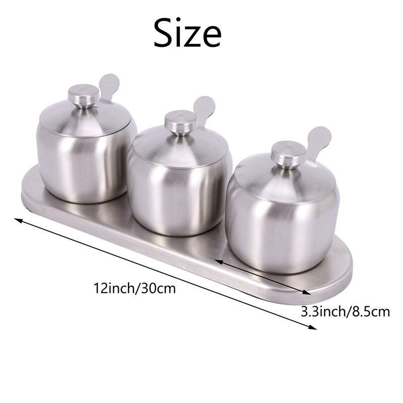 Kuchynské nádoby na korenie z nehrdzavejúcej ocele 18/8, sada na korenie, korenie, stojan na korenie, fľaša na korenie, soľ, korenie, cukor, úložný priestor