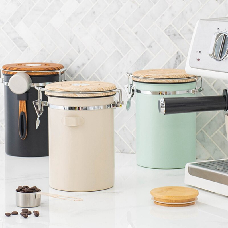 1,8 l zásobník na čaj a sušené ovocie, vzduchotesná nádrž na kávový prášok s lyžičkou, vzduchotesná nádrž z nehrdzavejúcej ocele na kávové zrná