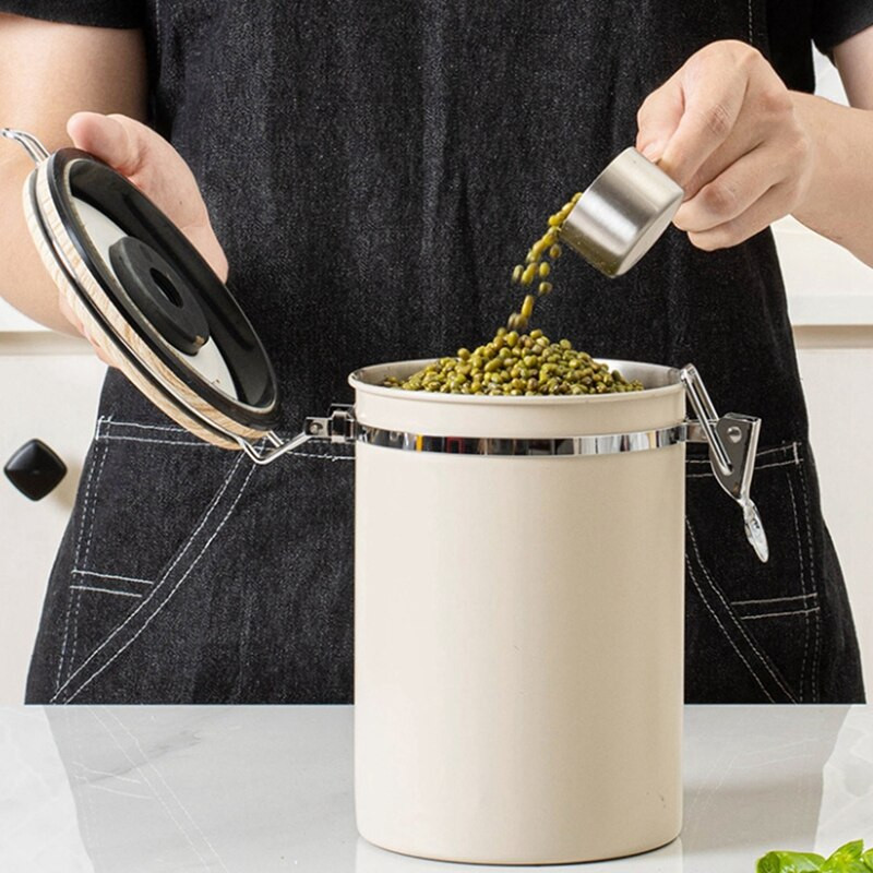 1,8 l zásobník na čaj a sušené ovocie, vzduchotesná nádrž na kávový prášok s lyžičkou, vzduchotesná nádrž z nehrdzavejúcej ocele na kávové zrná