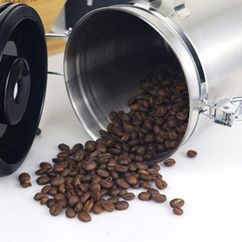 Στεγανοποιημένο κουτάκι με κόκκους καφέ με βαλβίδα εξαγωγής από ανοξείδωτο χάλυβα σφραγισμένο δοχείο τσαγιού Βάζο με κόκκους καφέ για σετ καφέ