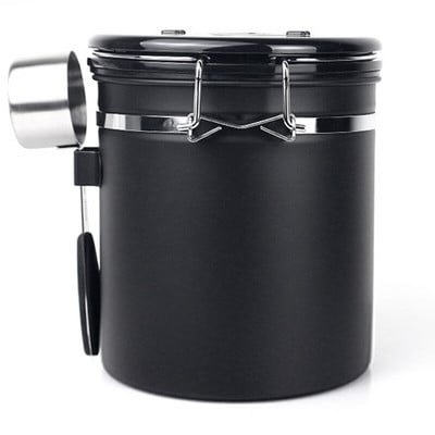 Utesnená plechovka na kávu s výfukovým ventilom, utesnená plechovka na čaj z nehrdzavejúcej ocele, nádoba na kávu s príchuťou kávy pre kávovú súpravu