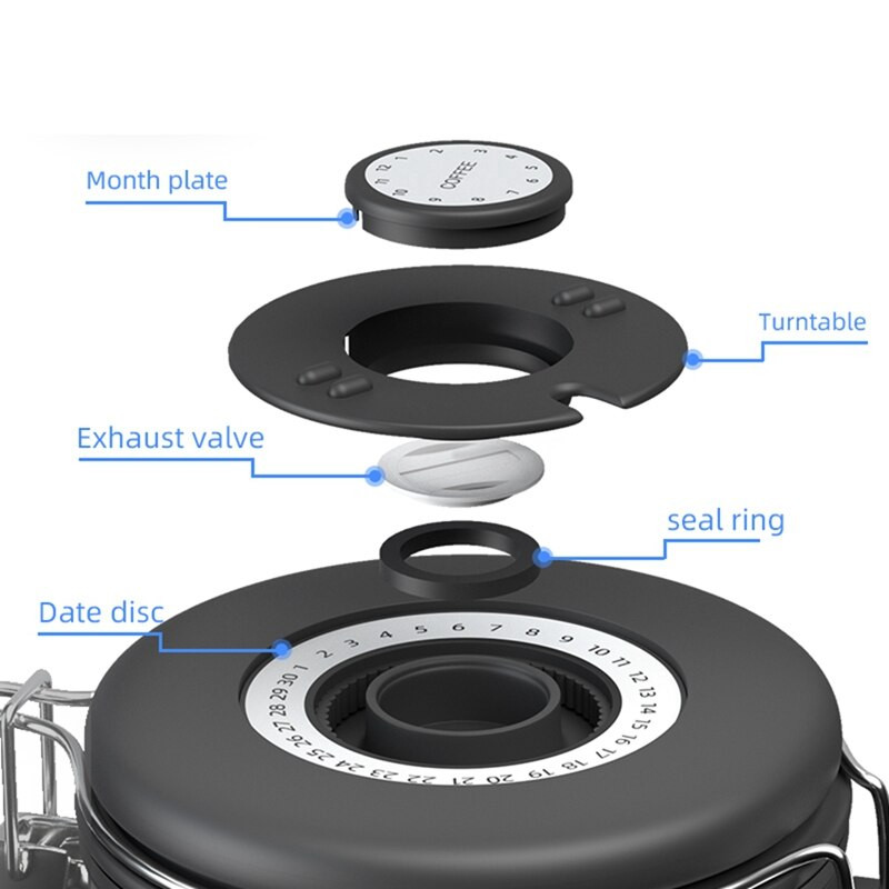 Utesnená plechovka na kávu s výfukovým ventilom, utesnená plechovka na čaj z nehrdzavejúcej ocele, nádoba na kávu s príchuťou kávy pre kávovú súpravu