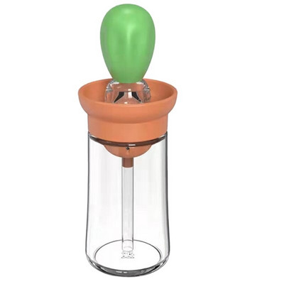 Dávkovač olivového oleja s kefkou, odmerka na olej, kefka na fľašu s dávkovačom oleja na varenie, pečenie a grilovanie v kuchyni