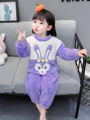 Detské plyšové pyžamo s výšivkou pre dievčatá