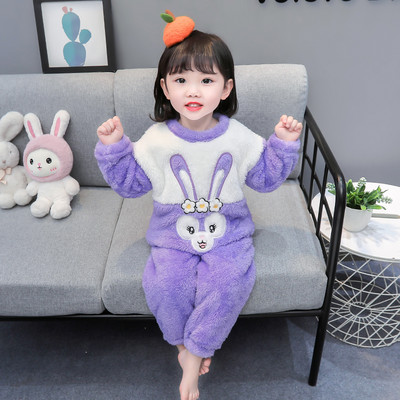 Detské plyšové pyžamo s výšivkou pre dievčatá