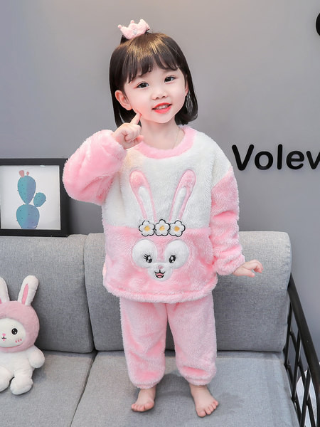 Detské plyšové pyžamo s výšivkou pre dievčatá