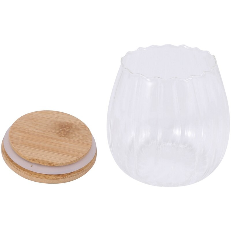 Priehľadná sklenená koreniaca nádoba s viečkom, nádoba na čaj, úložná skrinka na soľ a korenie, cukornička, kuchynské doplnky