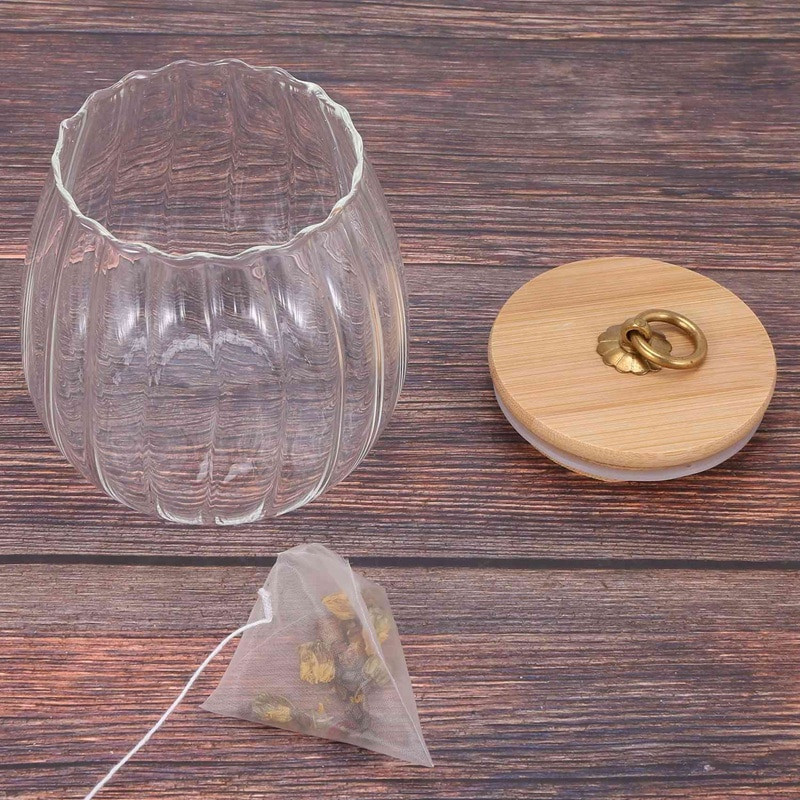 Priehľadná sklenená koreniaca nádoba s viečkom, nádoba na čaj, úložná skrinka na soľ a korenie, cukornička, kuchynské doplnky