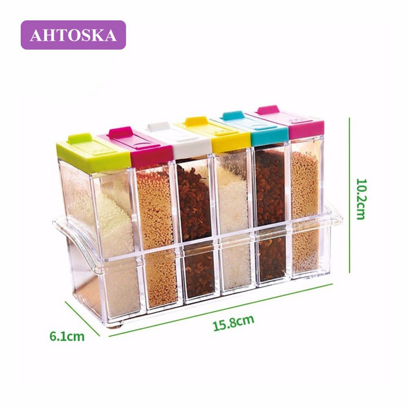Sada plastových fliaš na korenie, organizér na korenie, úložný box, kuchynská soľnička a korenička, soľnička a korenička