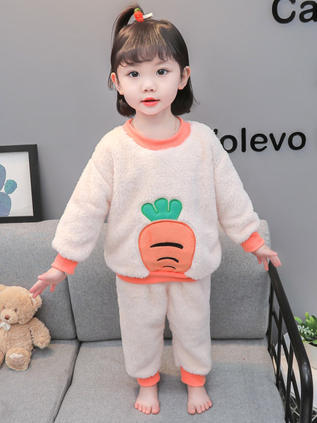 Detské vyšívané páperové pyžamo pre dievčatá