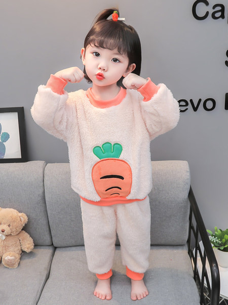 Detské vyšívané páperové pyžamo pre dievčatá