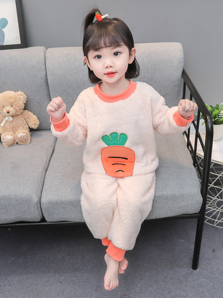 Detské vyšívané páperové pyžamo pre dievčatá