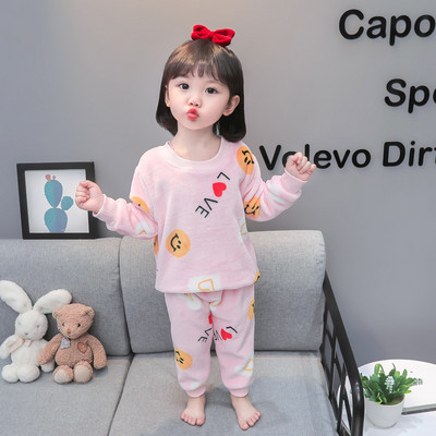 Detské plyšové dvojdielne pyžamo pre dievčatá