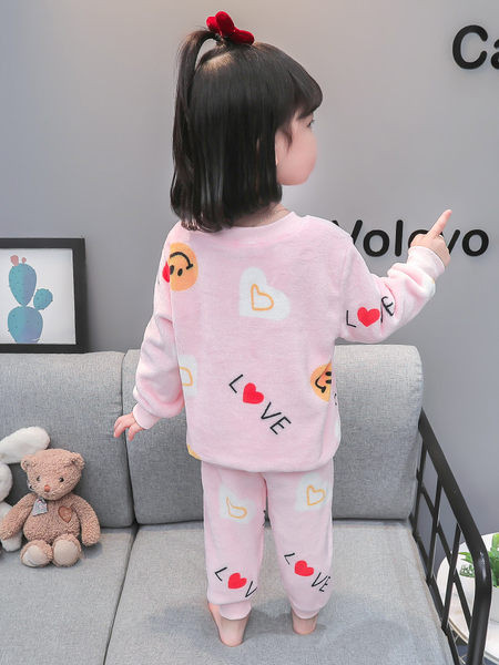 Detské plyšové dvojdielne pyžamo pre dievčatá