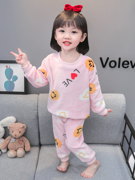 Detské plyšové dvojdielne pyžamo pre dievčatá