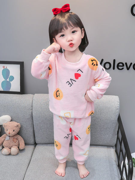 Detské plyšové dvojdielne pyžamo pre dievčatá