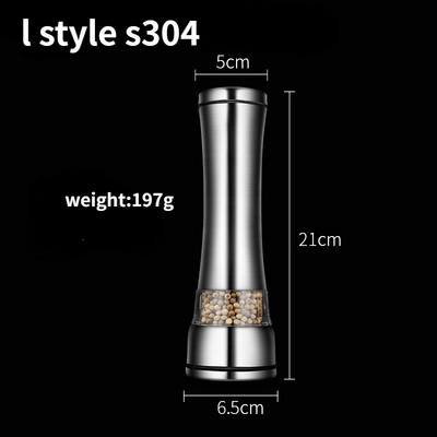 Keramický mlynček na korenie z nehrdzavejúcej ocele 304, ručný sklenený mlynček na čierne korenie, korenie, soľ, kávu, korenie, fľaša