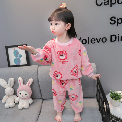 Dvojdielne plyšové zimné pyžamo pre dievčatá