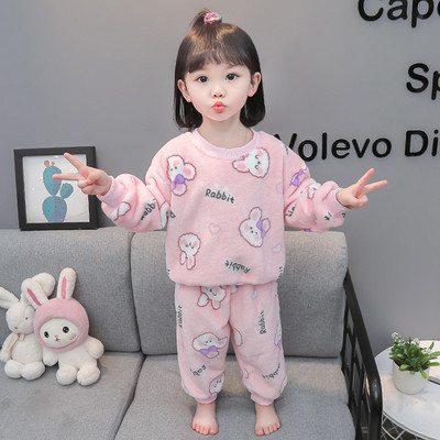 Dvojdielne plyšové zimné pyžamo pre dievčatá