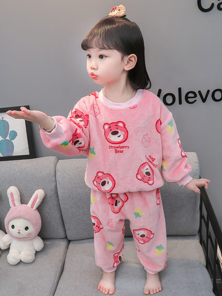 Dvojdielne plyšové zimné pyžamo pre dievčatá