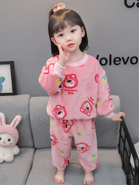 Dvojdielne plyšové zimné pyžamo pre dievčatá