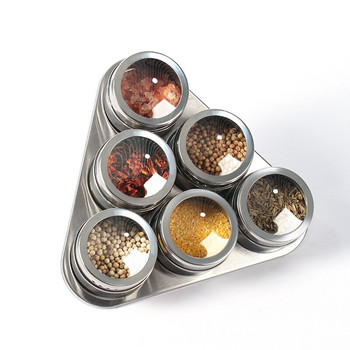 Μαγνητικό βάζο μπαχαρικών από ανοξείδωτο ατσάλι Σετ μπαχαρικών για μπουκάλια οικιακής χρήσης μαγνητικό ρεζερβουάρ με αυτοκόλλητα Εργαλεία κουζίνας