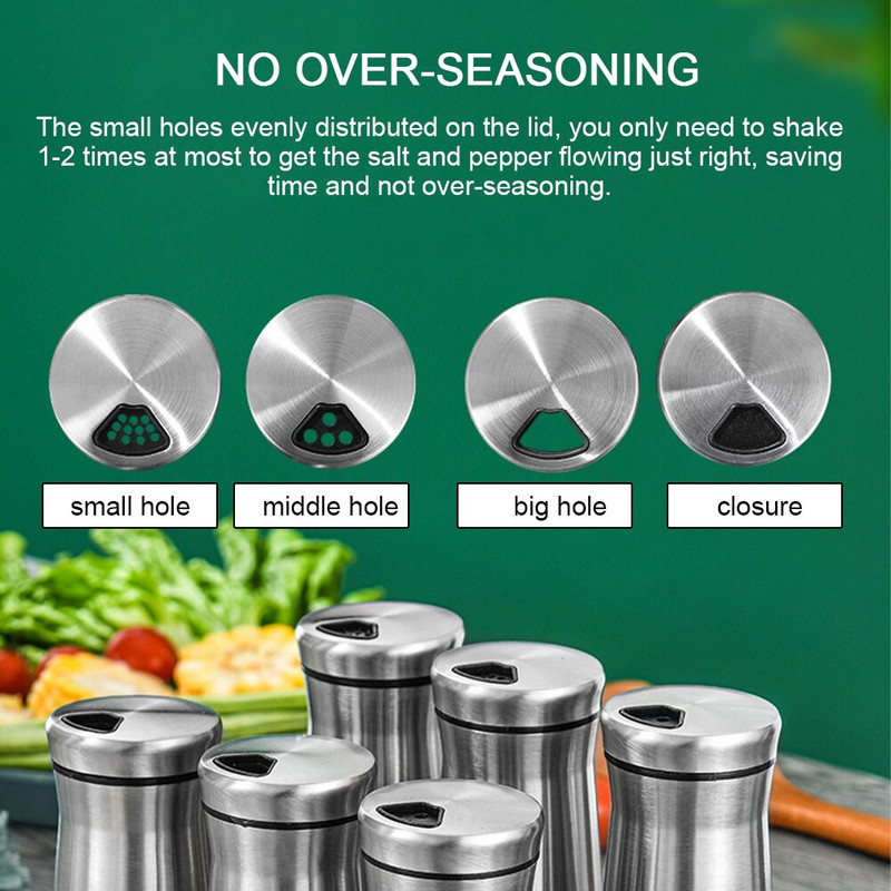 Druska, pipirai, kepimas ant grotelių, nerūdijančio plieno, kepimas su dangčiu, prieskonių plaktuvas Praktiškas namų sezono įrankiai, daugiafunkcis virtuvės indas