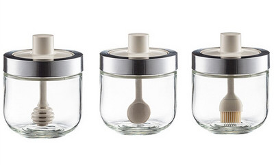 Stiklinės prieskonių dėžutės šaukšto dangtelis Integruotas prieskonių indelio derinys prieskonių indelis Virtuvės reikmenys Druskos plaktuvas Aliejaus butelis Prieskonių įrankiai