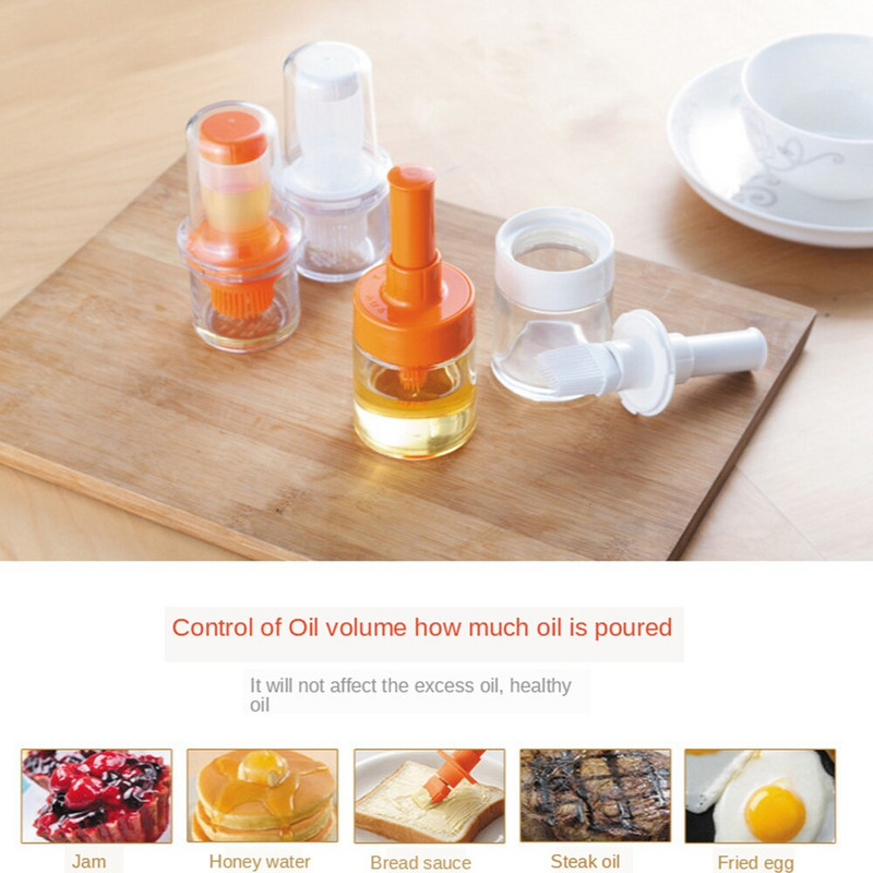 Šepetėlis kepsninės įrankis karščiui atsparus 2 tipų aliejaus butelių šepečiai Virtuvės prietaisai Maisto gaminimo priedai Nešiojami silikoniniai
