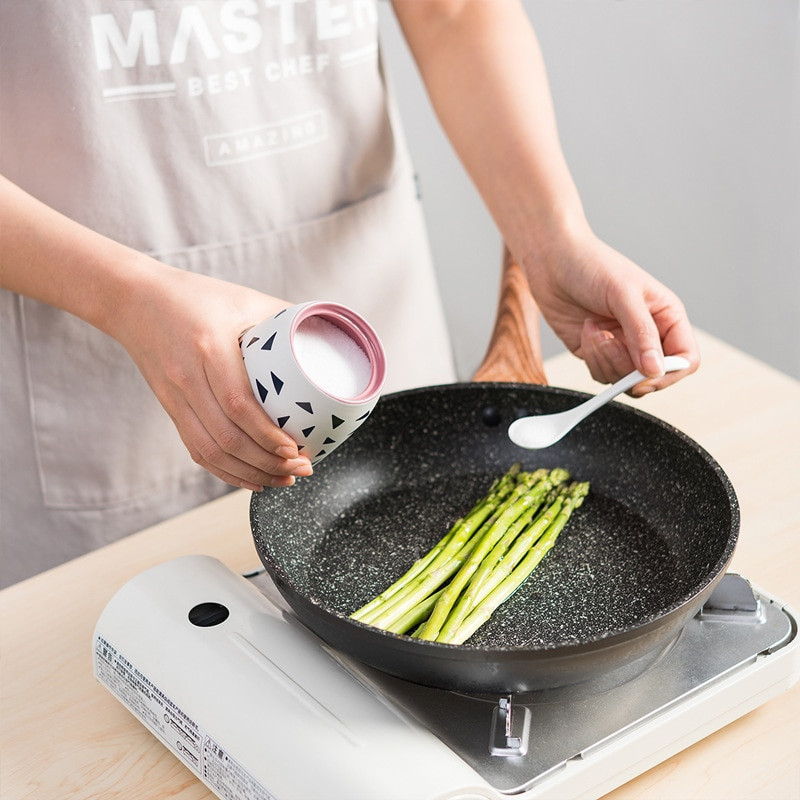 Keraminis prieskonių puodas Dulkėms atsparus druska pipirų prieskonių dėžutė restoranas pagardų indelis, cukrus, keptuvė, buitinė virtuvė