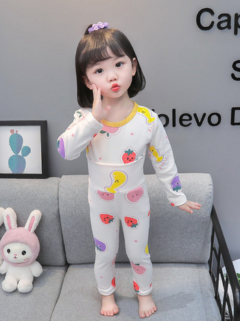 Детска пижама за момичета с овално деколте 