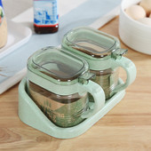 Prieskonių laikymo butelis Plastikiniai ir stikliniai indeliai Druska Pipirai Kmynų miltelių Dėžutė Virtuvinė Skaidri Prieskonių Indelio prieskonių Dėžutė