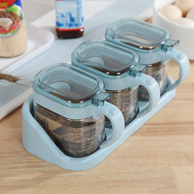 Prieskonių laikymo butelis Plastikiniai ir stikliniai indeliai Druska Pipirai Kmynų miltelių Dėžutė Virtuvinė Skaidri Prieskonių Indelio prieskonių Dėžutė