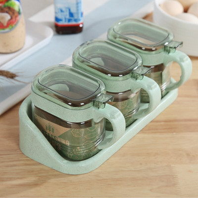 Prieskonių laikymo butelis Plastikiniai ir stikliniai indeliai Druska Pipirai Kmynų miltelių Dėžutė Virtuvinė Skaidri Prieskonių Indelio prieskonių Dėžutė