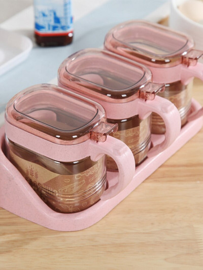 Prieskonių laikymo butelis Plastikiniai ir stikliniai indeliai Druska Pipirai Kmynų miltelių Dėžutė Virtuvinė Skaidri Prieskonių Indelio prieskonių Dėžutė