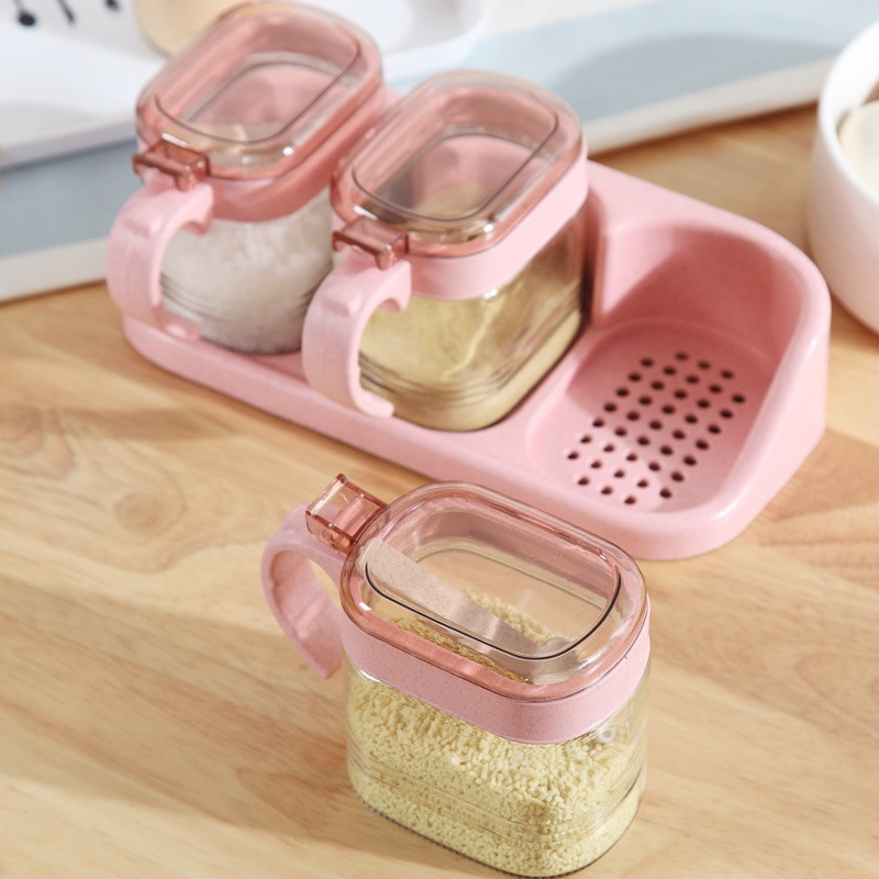 Prieskonių laikymo butelis Plastikiniai ir stikliniai indeliai Druska Pipirai Kmynų miltelių Dėžutė Virtuvinė Skaidri Prieskonių Indelio prieskonių Dėžutė