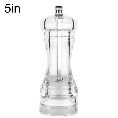 3 dydžių akrilo pipirų smulkintuvas Skaidrus keraminis pipirų žirnelių jūros druskos malūnas Reguliuojamas stambumo pipirų malūnėlis prieskonių įrankis