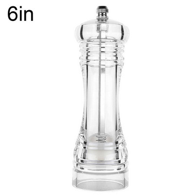 3 dydžių akrilo pipirų smulkintuvas Skaidrus keraminis pipirų žirnelių jūros druskos malūnas Reguliuojamas stambumo pipirų malūnėlis prieskonių įrankis