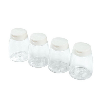 4 ks sklenených fľaštičiek na korenie s viečkom, dvojkrídlová nádoba na korenie, štvorbalenie kuchynskej koreničky a soľničky s nálepkami