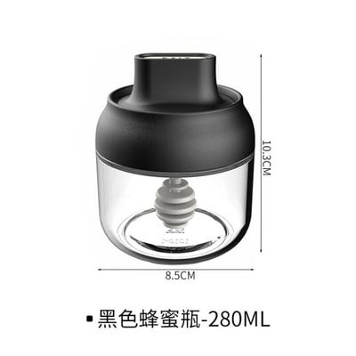 Sklenené fľaše na korenie v kuchyni, sklenená nádoba na cukor, soľ, med, 280 ml, úložná krabička na korenie s vekom, štetcom, lyžicou a príslušenstvom 1 ks