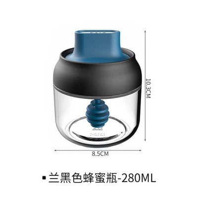 Sklenené fľaše na korenie v kuchyni, sklenená nádoba na cukor, soľ, med, 280 ml, úložná krabička na korenie s vekom, štetcom, lyžicou a príslušenstvom 1 ks